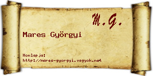 Mares Györgyi névjegykártya